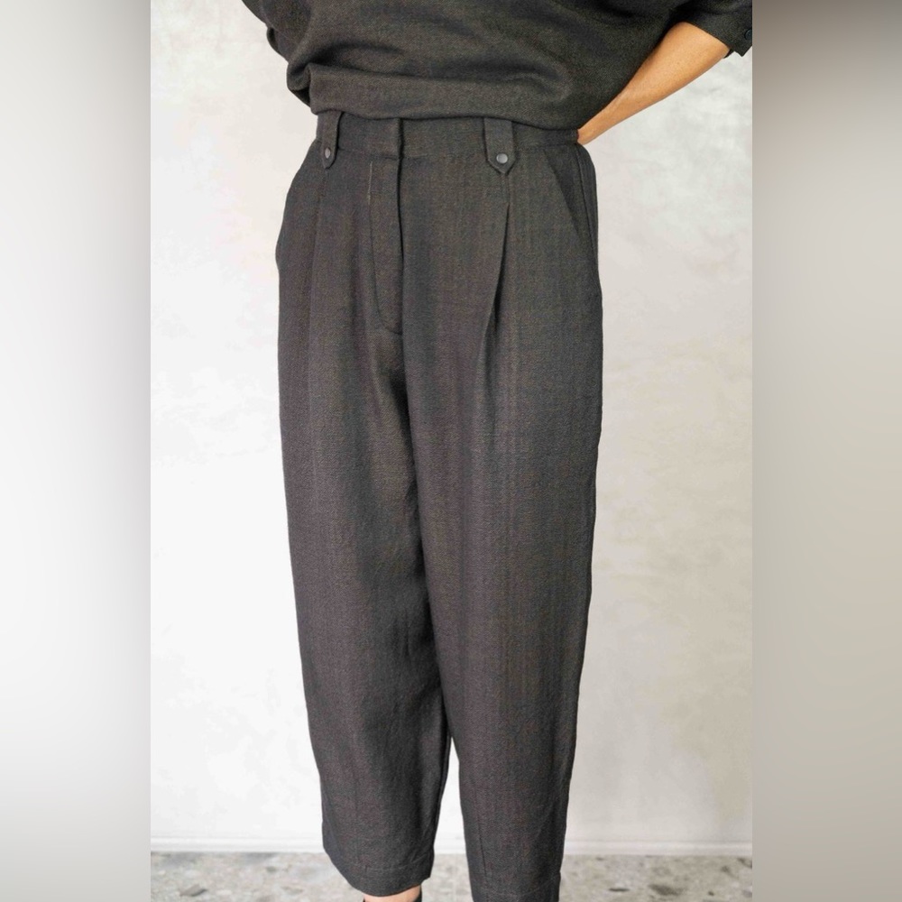 Runaway Bicycle Jim Pleated Pants Brown/Black